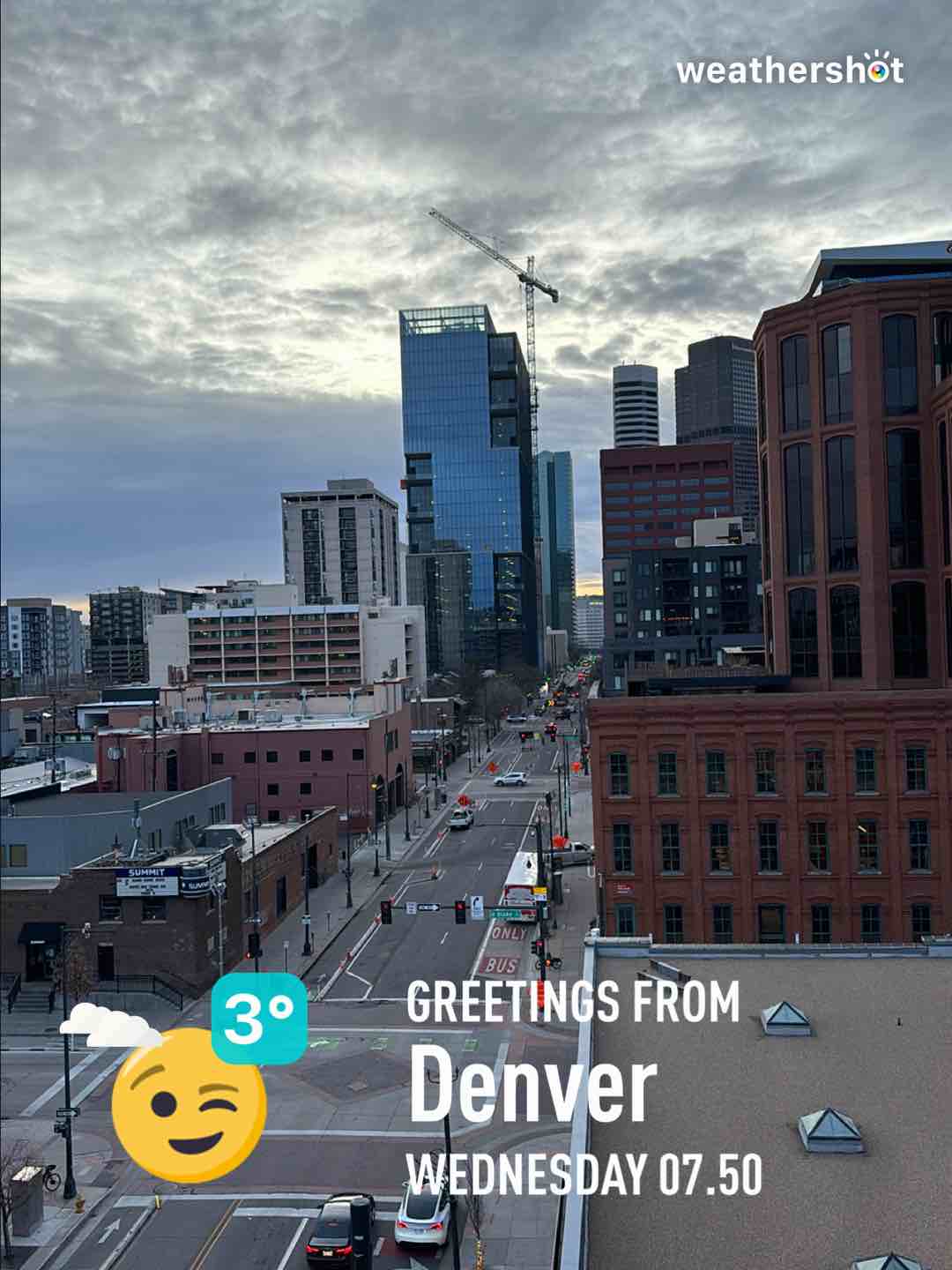 Cloudy weather in Denver, 37°F — December 20, 2023 (community photo)
