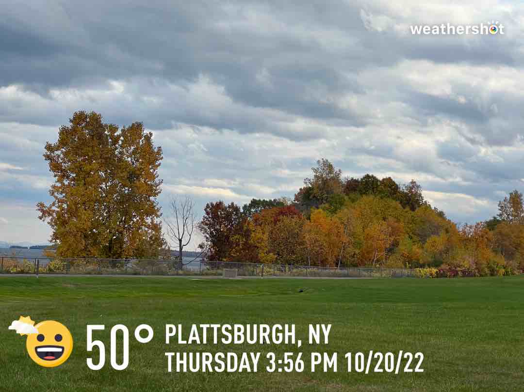 Cloudy weather in Plattsburgh, 50°F — October 20, 2022 (community photo)