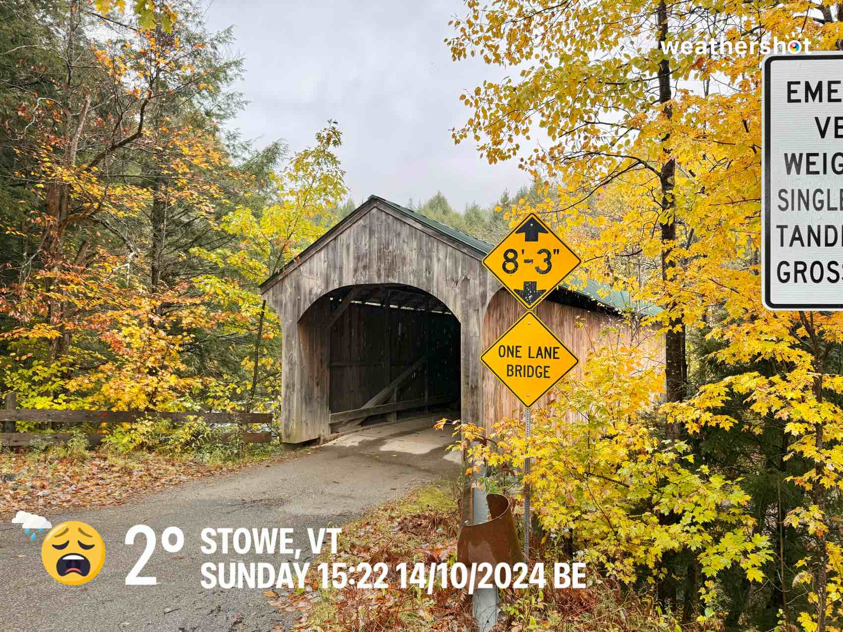 Rainy weather in Waterville, 36°F — October 14, 2024 (community photo)