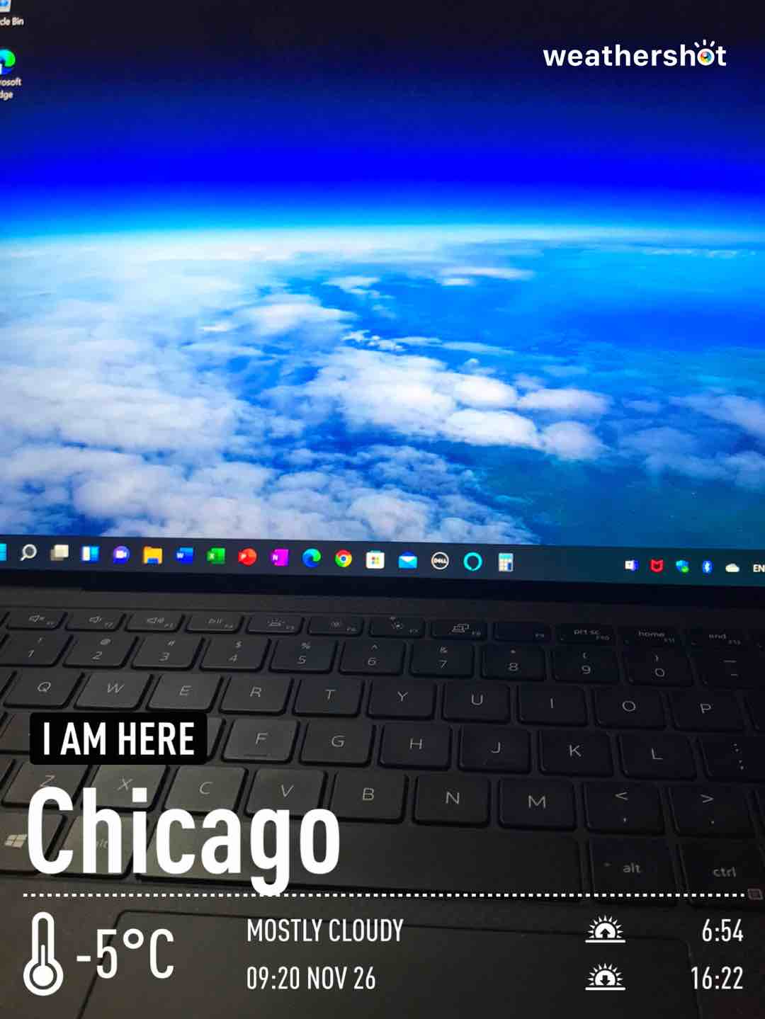 Cloudy weather in Chicago, 23°F — November 26, 2021 (community photo)