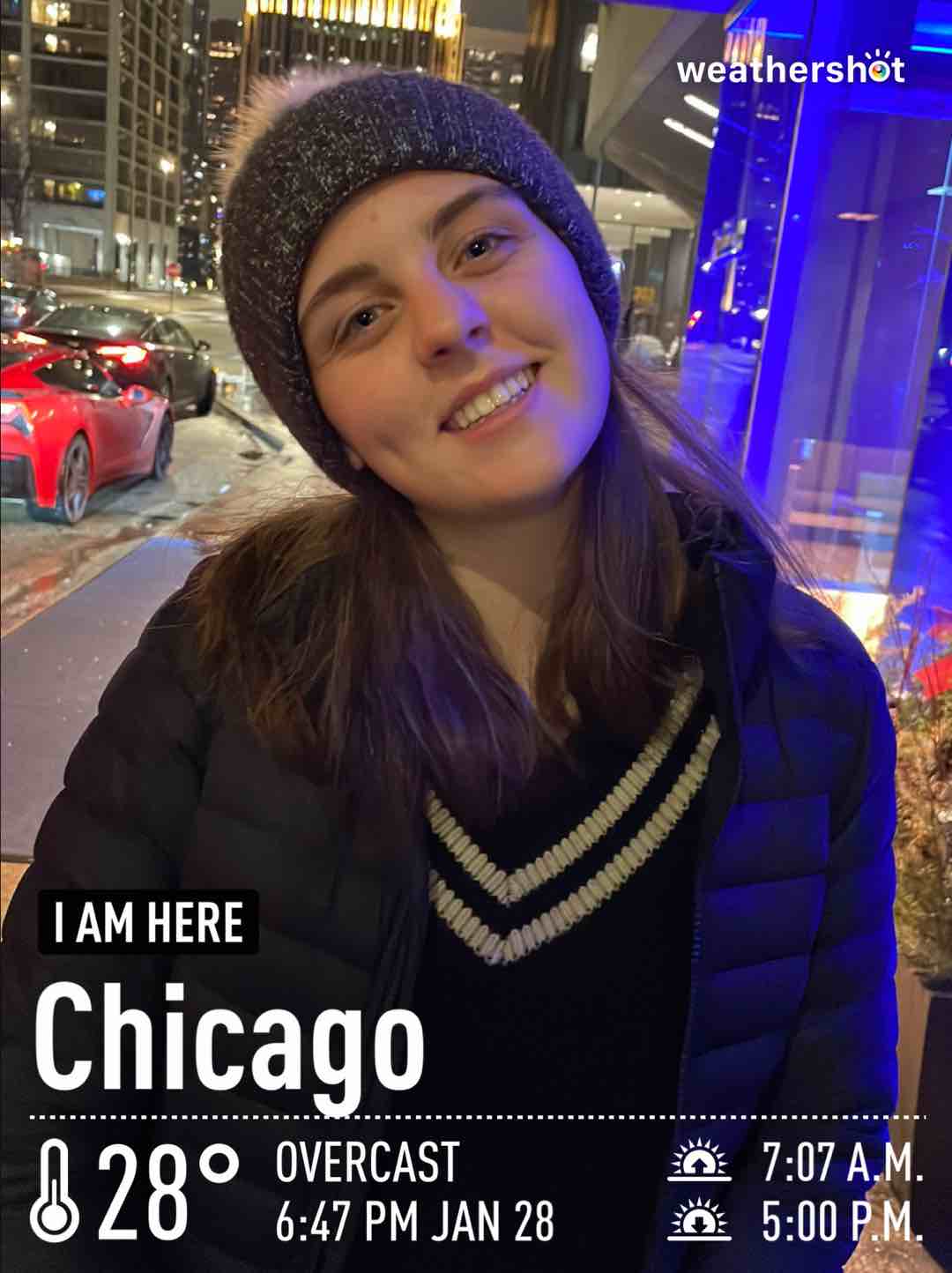 Cloudy weather in Chicago, 28°F — January 28, 2023 (community photo)
