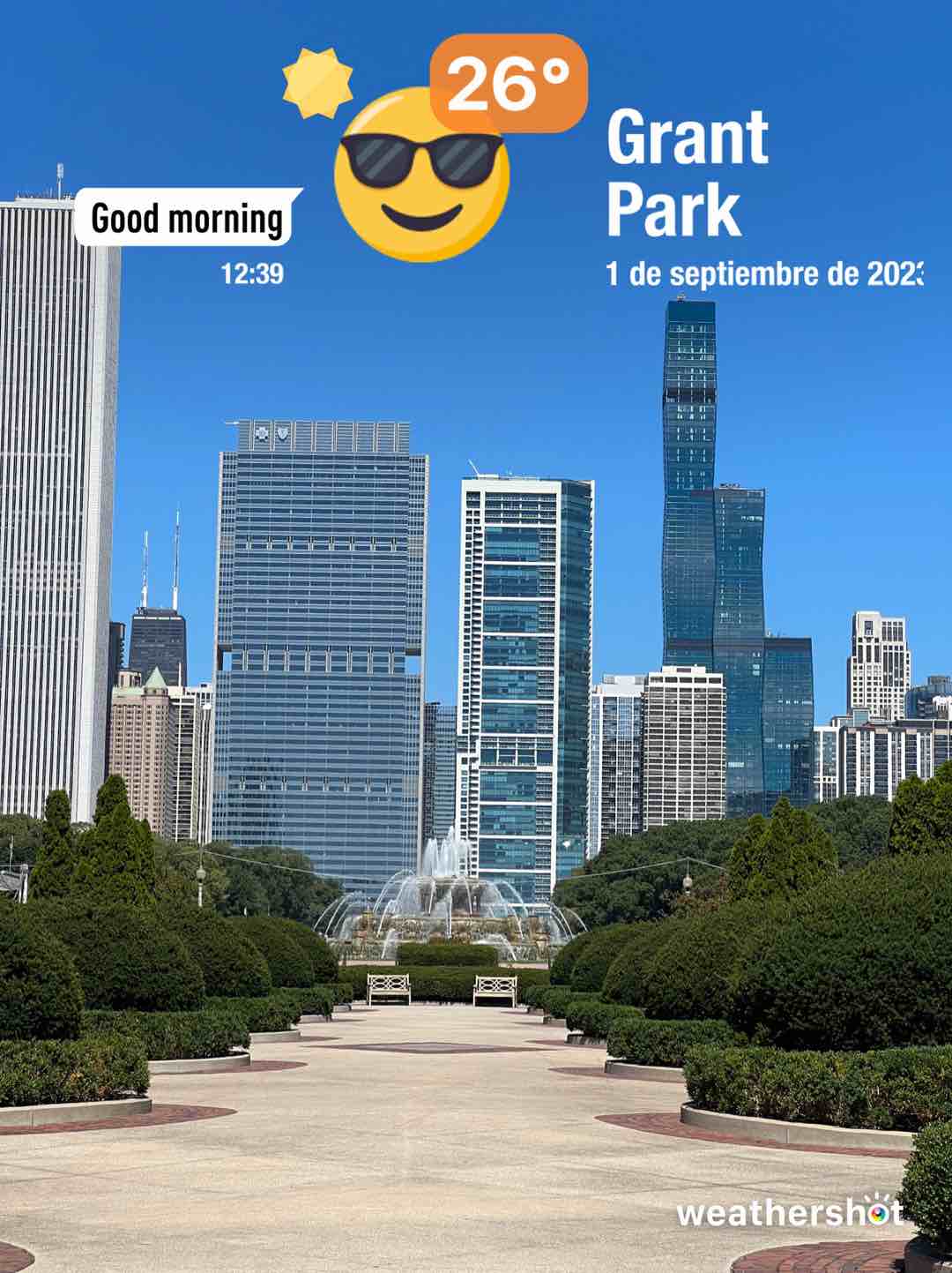 Clear weather in Chicago, 79°F — September 1, 2023 (community photo)