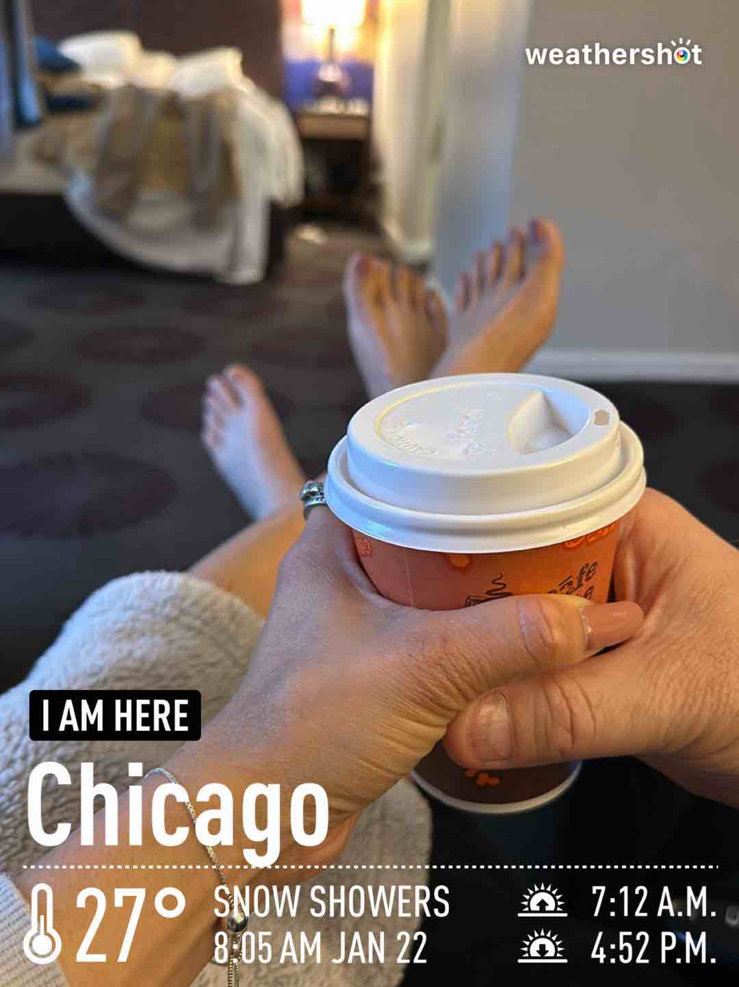 Cloudy weather in Chicago, 27°F — January 22, 2024 (community photo)