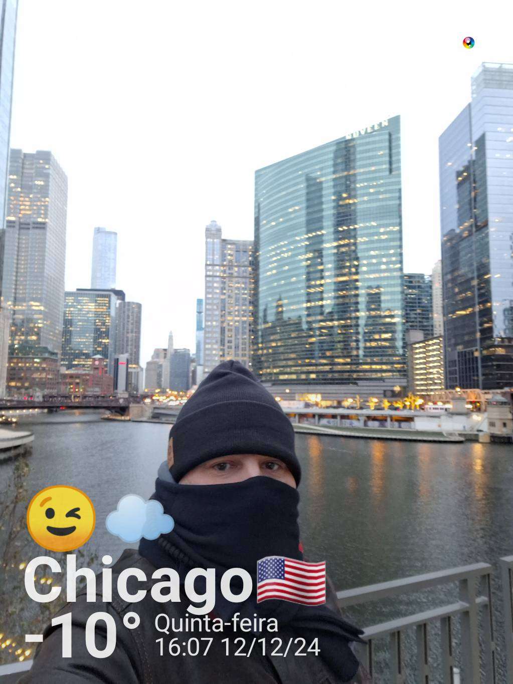 Cloudy weather in Chicago, 14°F — December 12, 2024 (community photo)