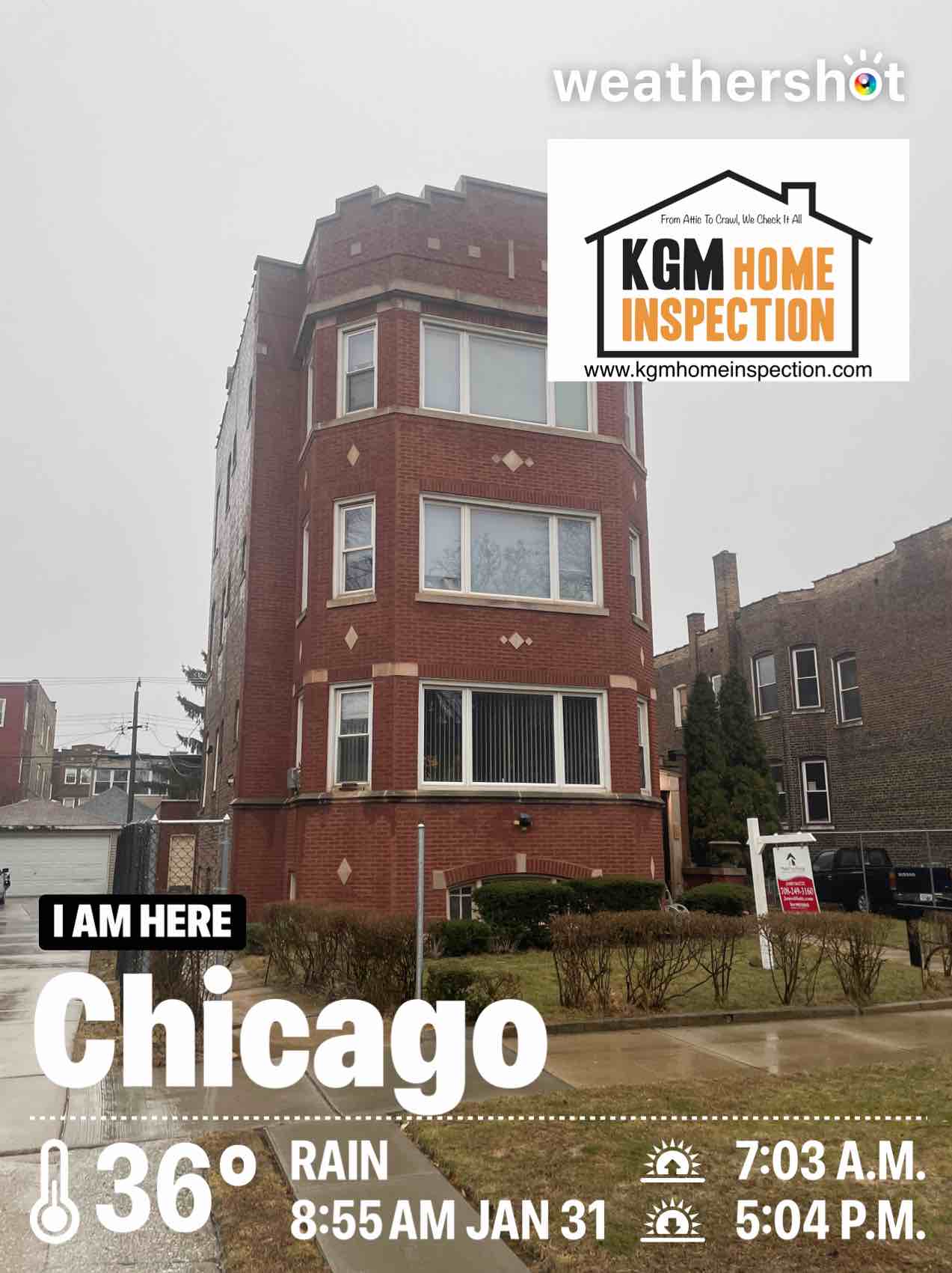 Rainy weather in Chicago, 36°F — January 31, 2025 (community photo)