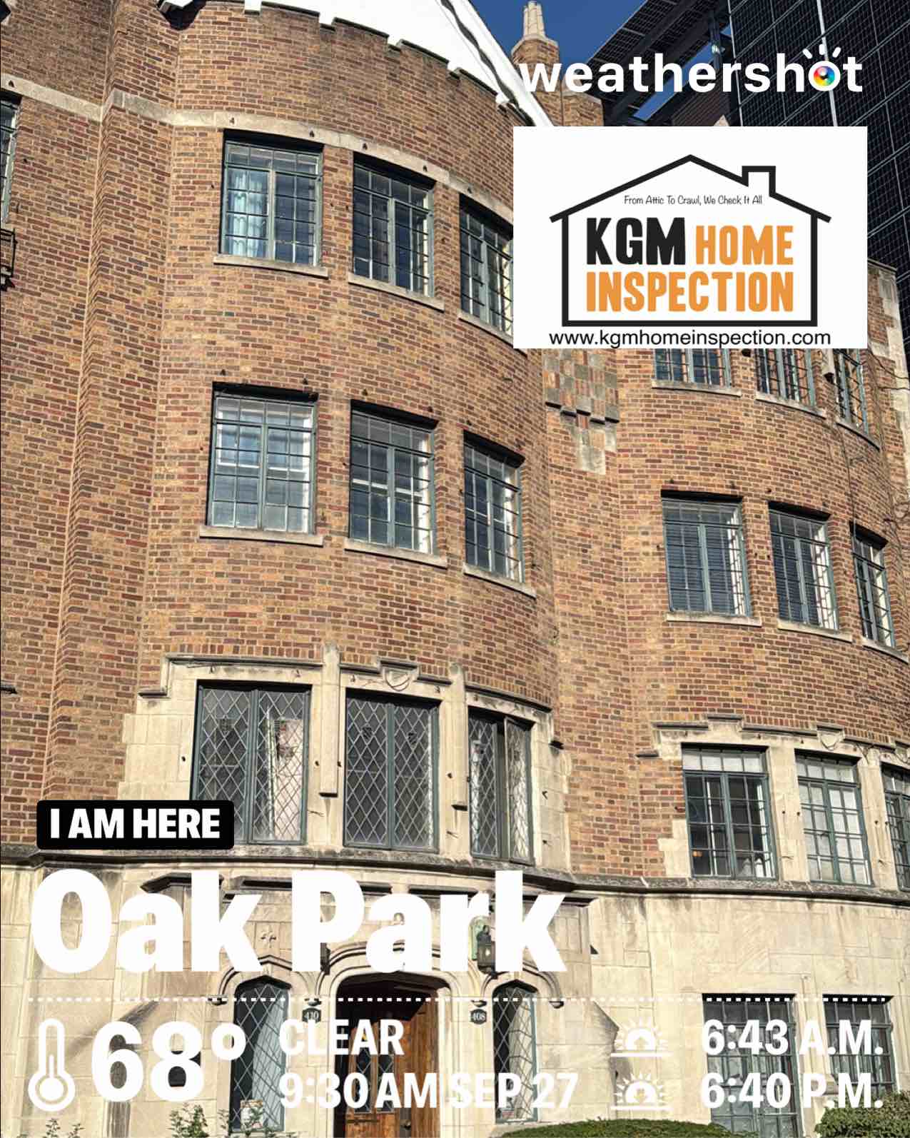 Weather in Oak Park, 68°F — September 27, 2025 (community photo)