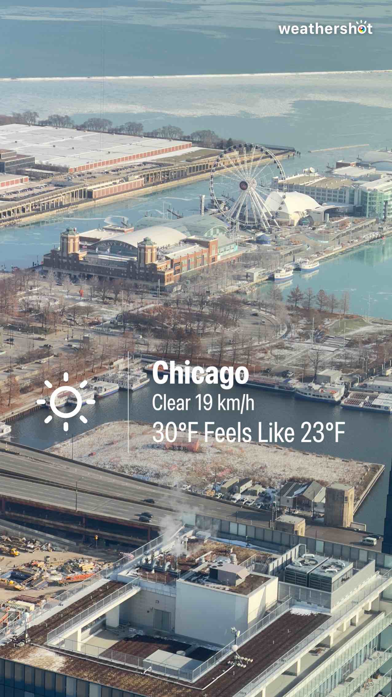 Clear weather in Chicago, 30°F — December 16, 2025 (community photo)