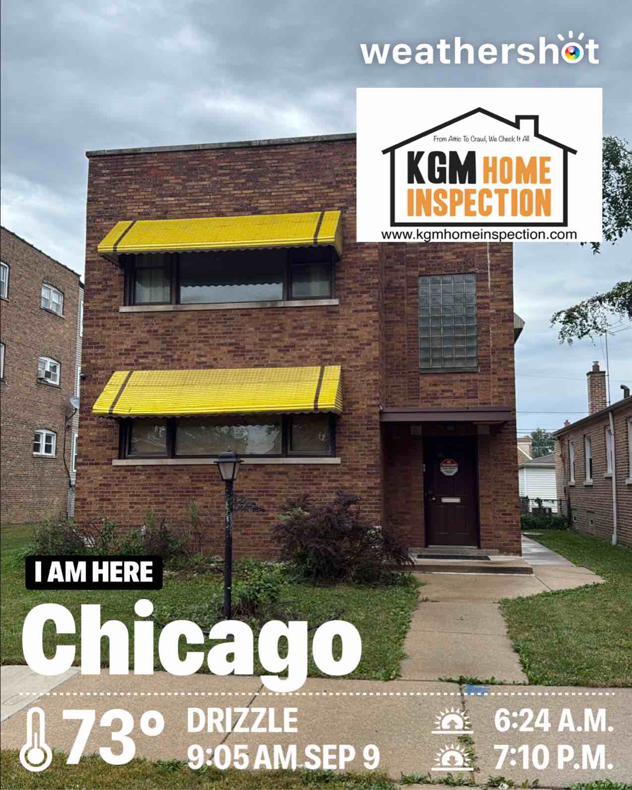 Rainy weather in Chicago, 73°F — September 9, 2026 (community photo)