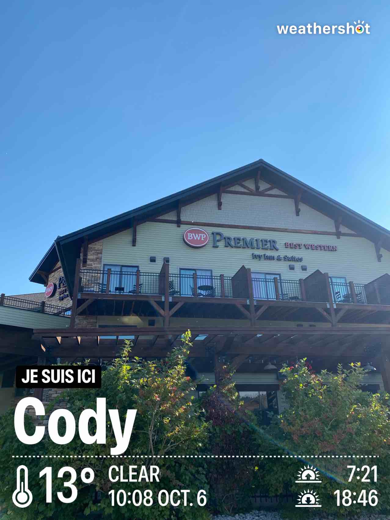 Weather in Cody, 55°F — October 6, 2024 (community photo)