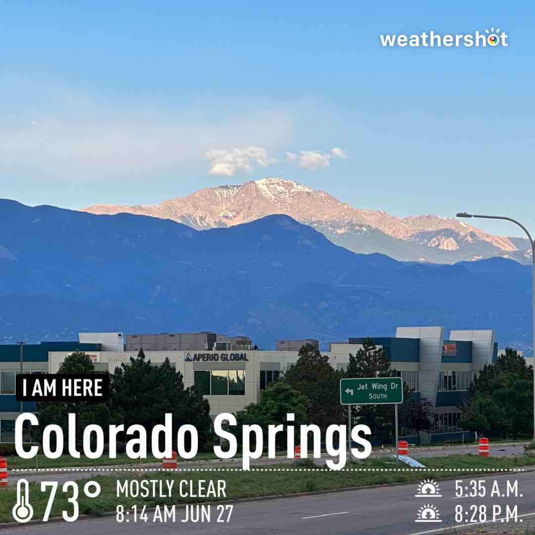 Weather in Colorado Springs, 73°F — June 27, 2023 (community photo)