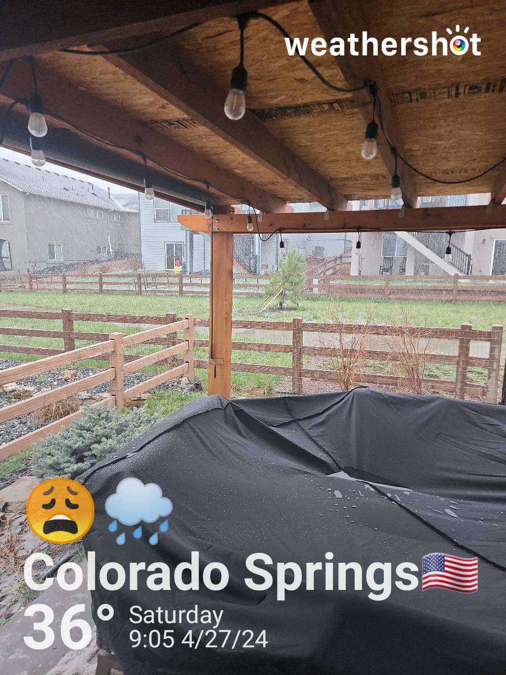 Rainy weather in Colorado Springs, 36°F — April 27, 2024 (community photo)