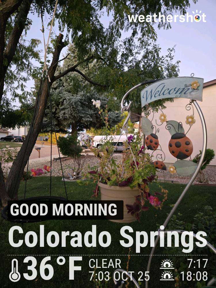 Clear night weather in Colorado Springs, 41°F — October 25, 2024 (community photo)