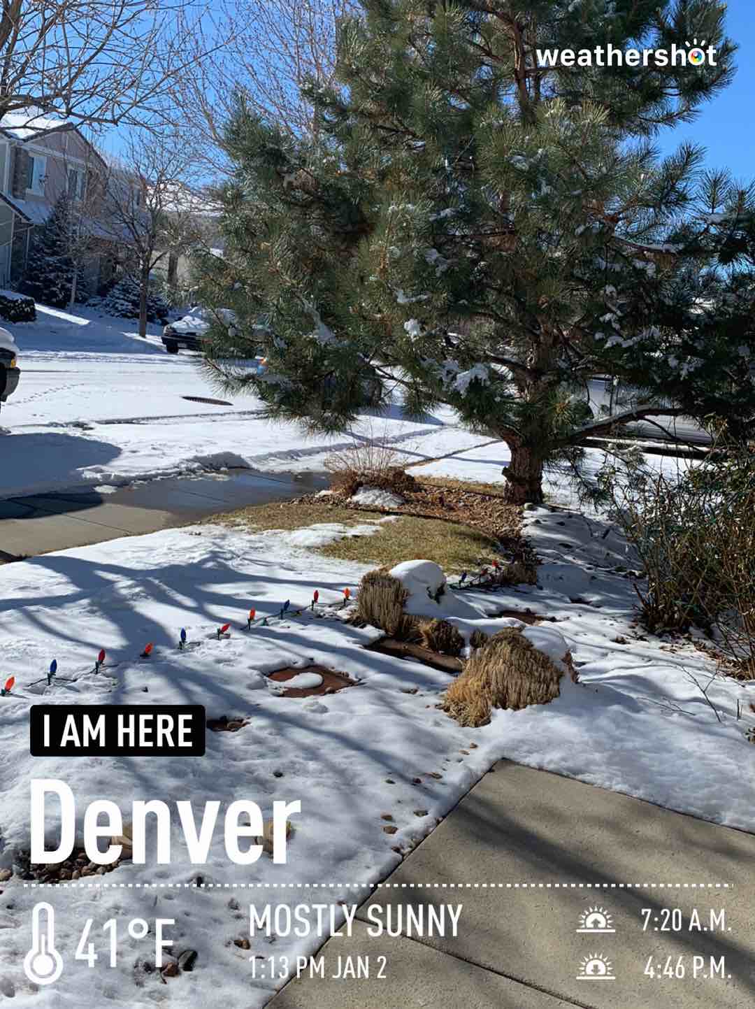 Weather in Denver, 41°F — January 2, 2022 (community photo)