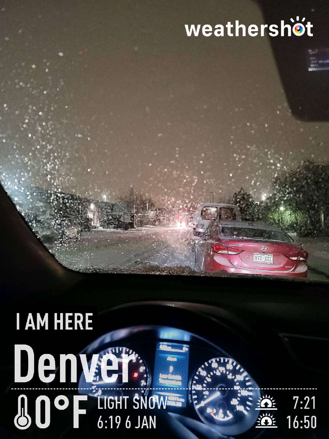Weather in Denver, 0°F — January 6, 2022 (community photo)