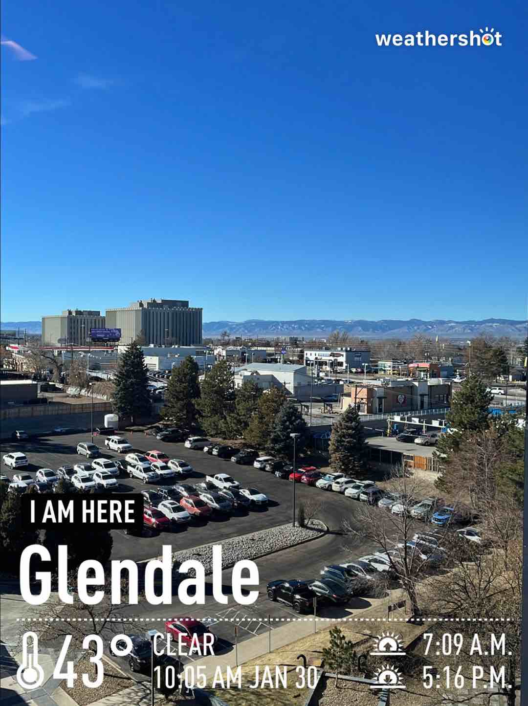Weather in Glendale, 43°F — January 30, 2024 (community photo)