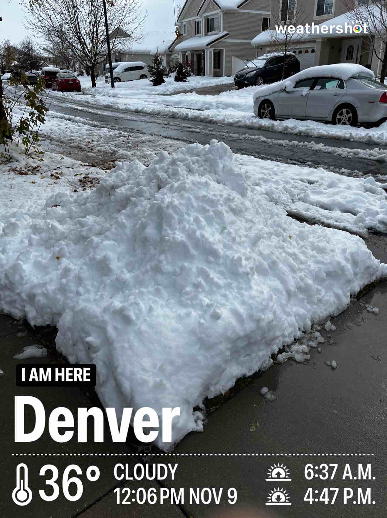 Weather in Denver, 36°F — November 9, 2024 (community photo)