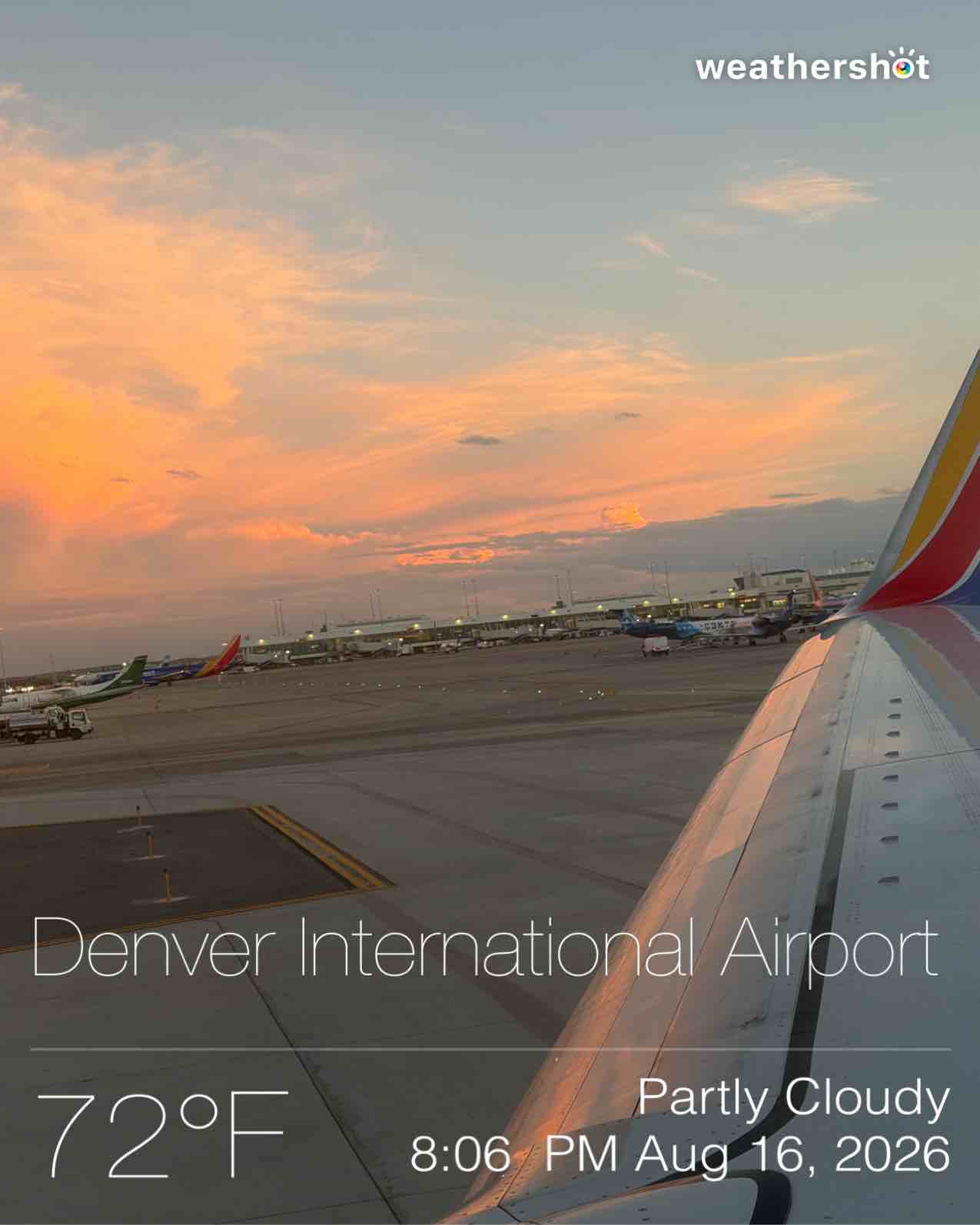 Weather in Denver, 72°F — August 16, 2026 (community photo)