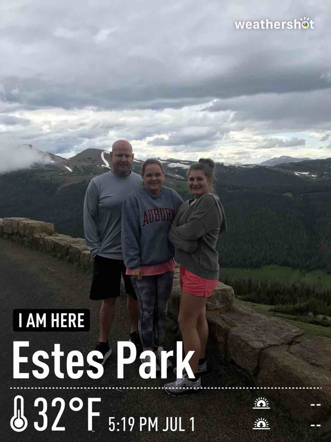 Weather in Estes Park, 32°F — July 1, 2021 (community photo)