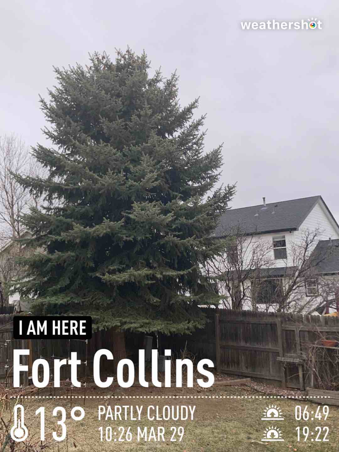 Partly cloudy weather in Fort Collins, 32°F — March 29, 2022 (community photo)