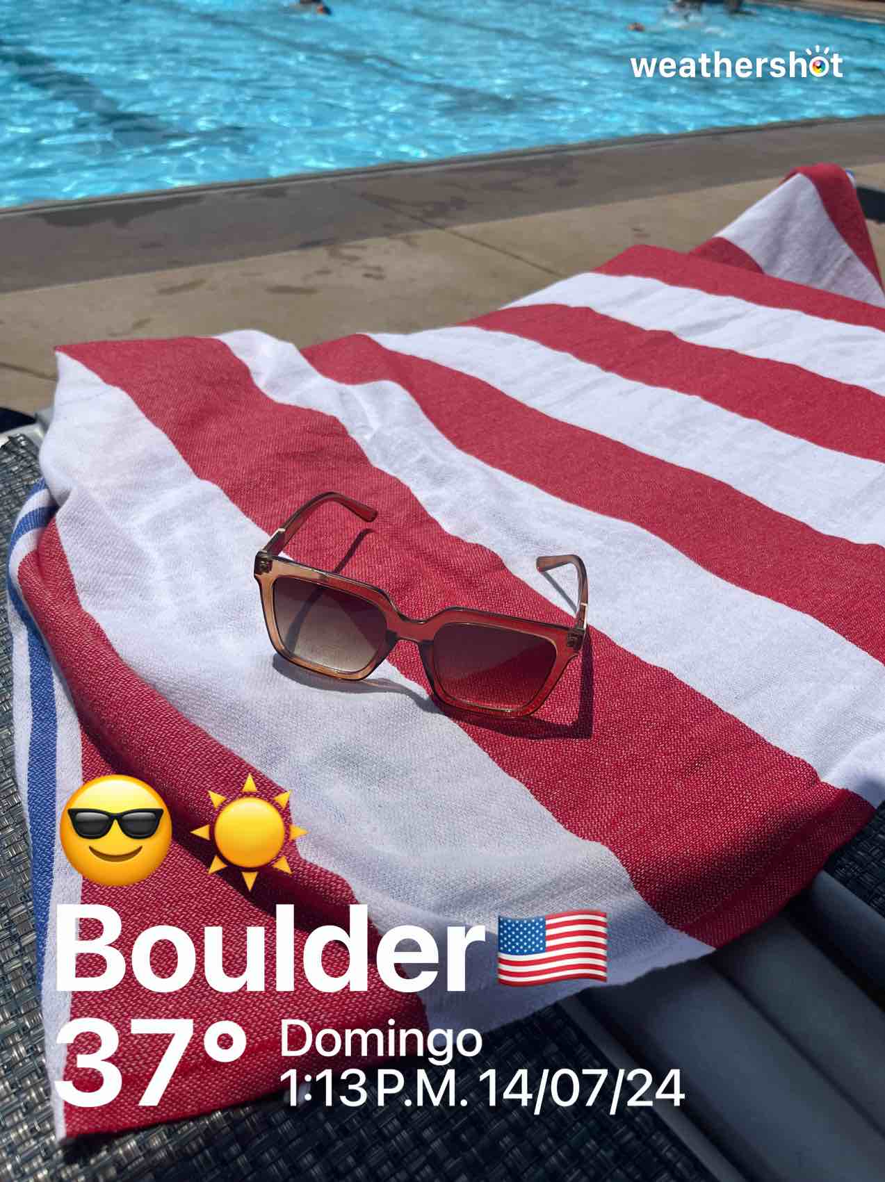 Clear weather in Boulder, 95°F — July 14, 2024 (community photo)