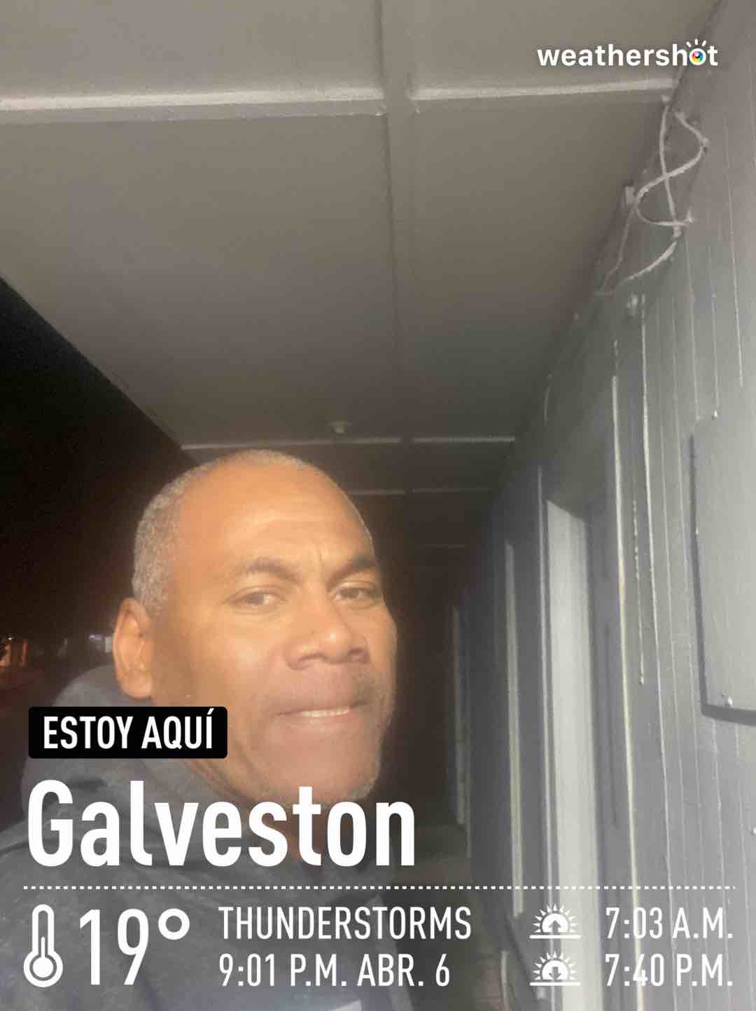 Rainy weather in Galveston, 66°F — April 6, 2023 (community photo)