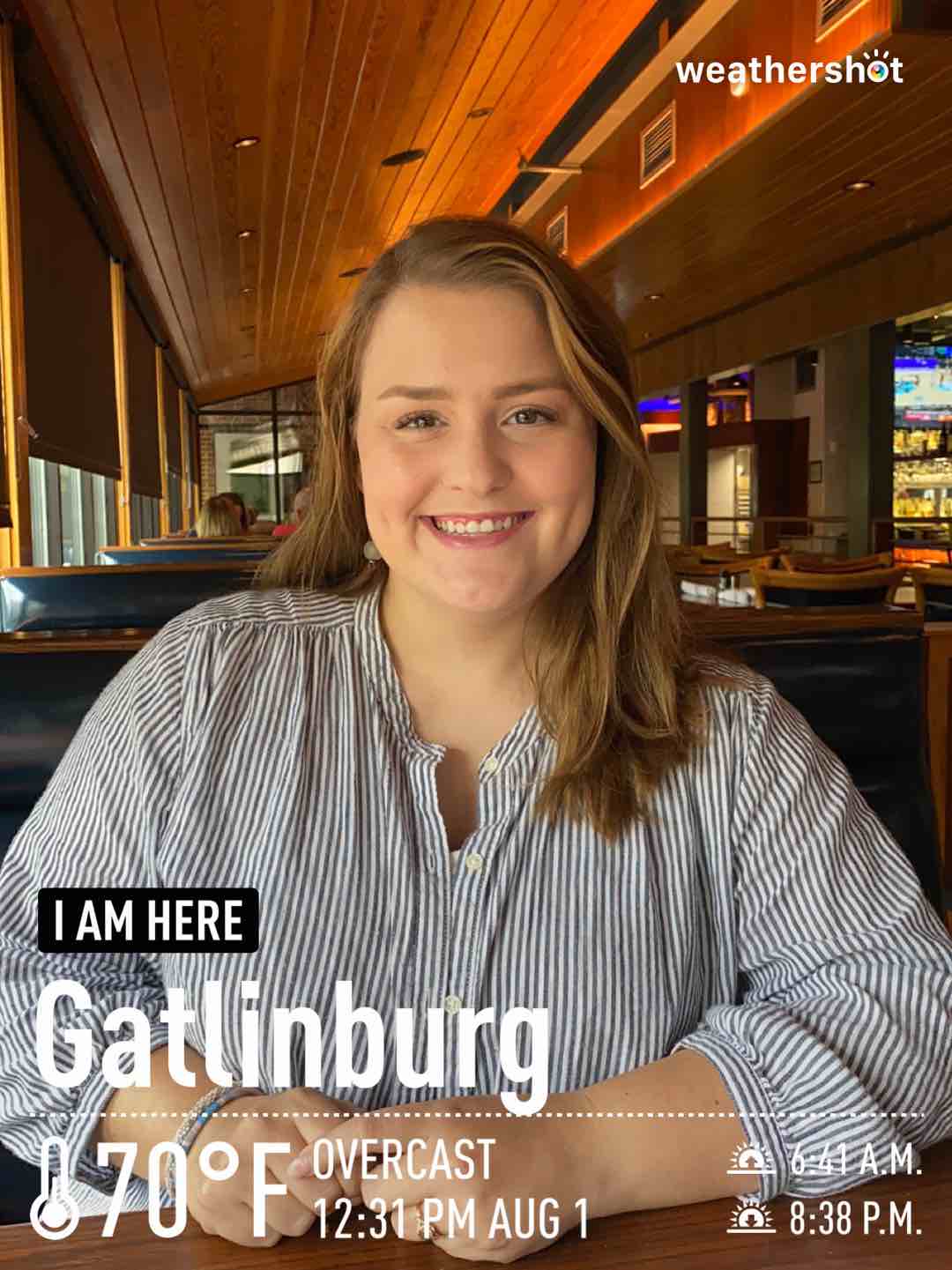 Cloudy weather in Gatlinburg, 70°F — August 1, 2021 (community photo)