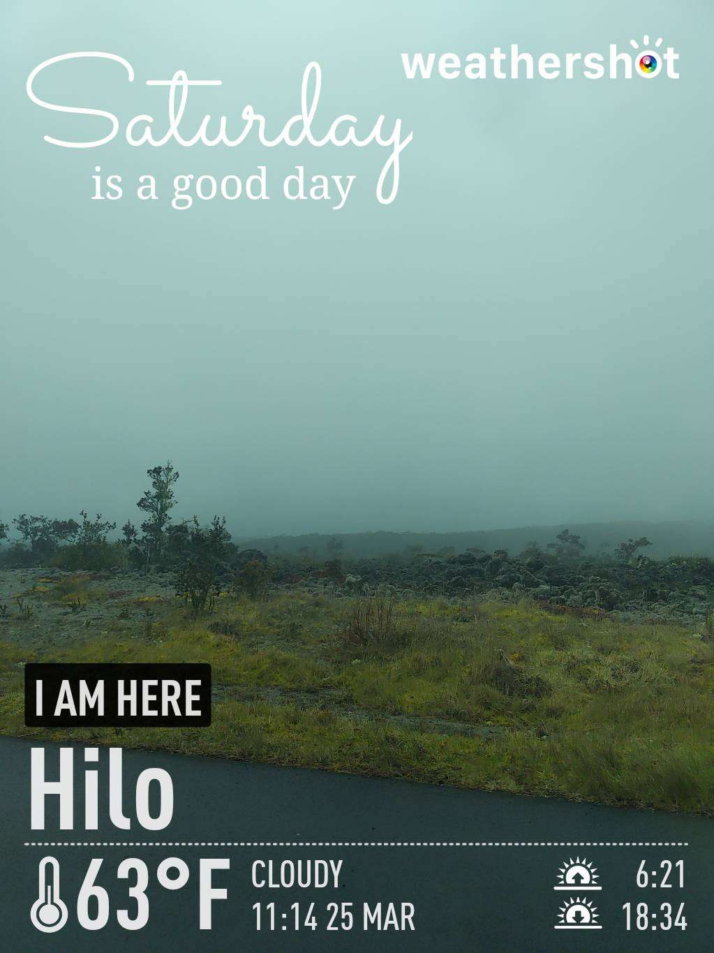 Cloudy weather in Hilo, 63°F — March 25, 2023 (community photo)