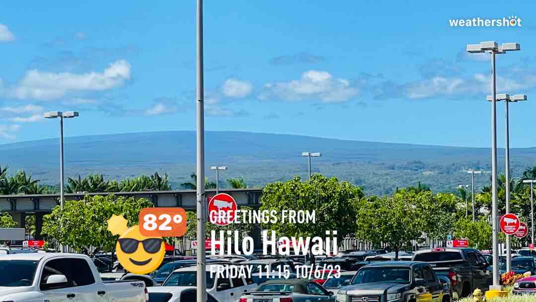 Clear weather in Hilo, 82°F — October 6, 2023 (community photo)