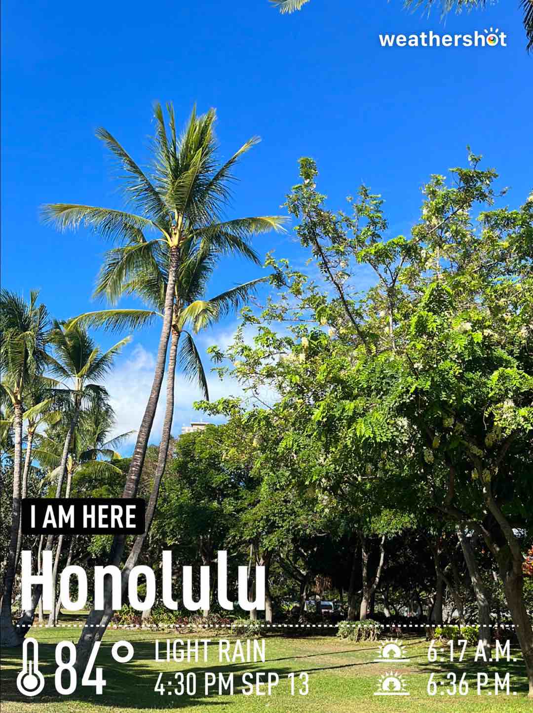 Weather in Honolulu, 84°F — September 13, 2022 (community photo)