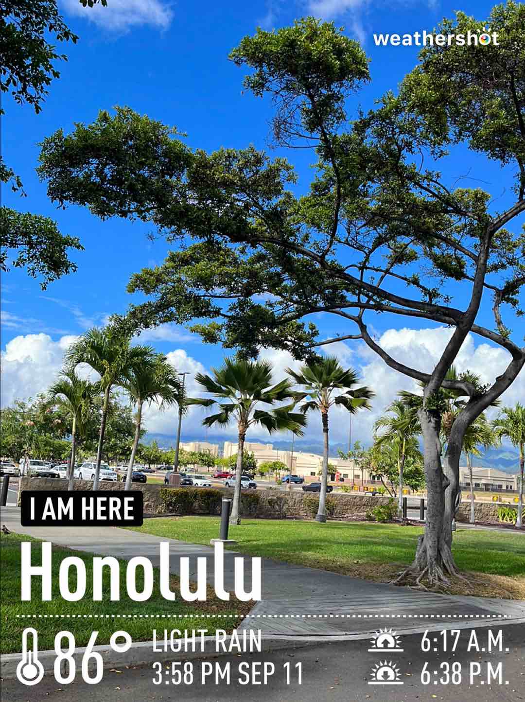 Cloudy weather in Honolulu, 86°F — September 11, 2022 (community photo)