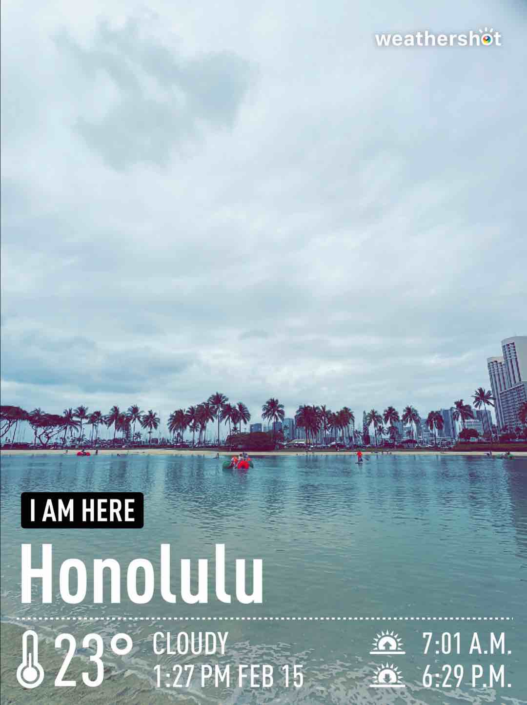 Cloudy weather in Honolulu, 73°F — February 15, 2024 (community photo)