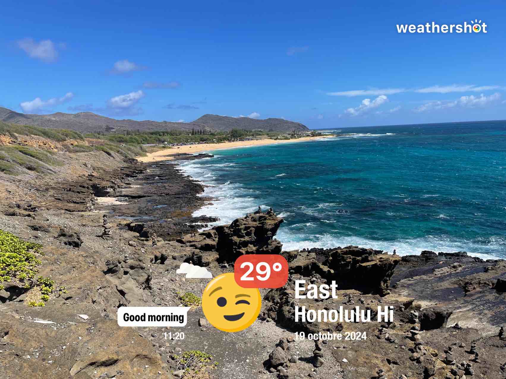 Cloudy weather in Honolulu, 84°F — October 19, 2024 (community photo)