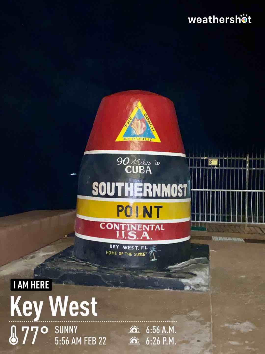 Sunny weather in Key West, 77°F — February 28, 2023 (community photo)