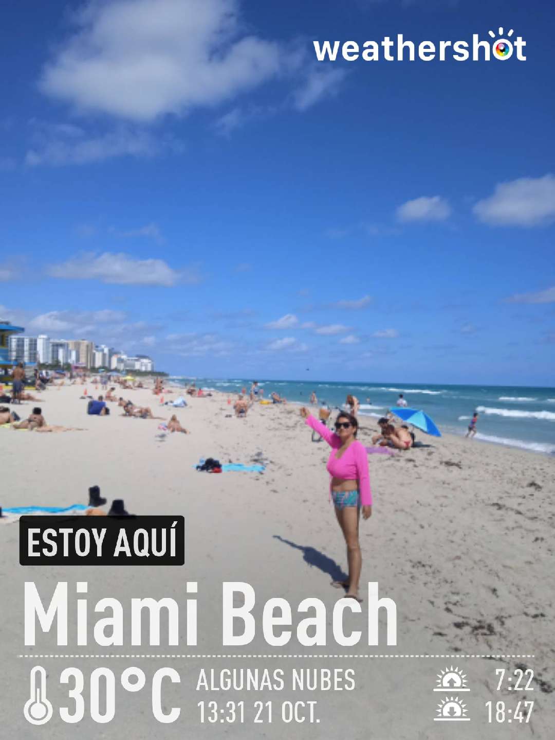 Clear weather in Miami Beach, 86°F — October 21, 2021 (community photo)