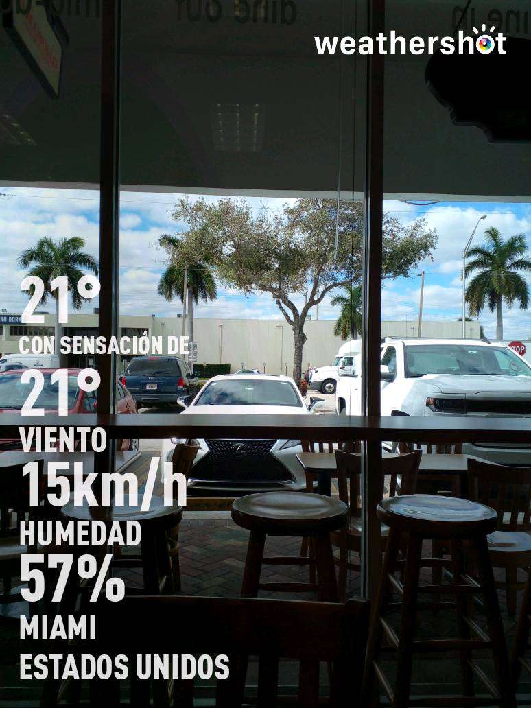 Cloudy weather in Miami, 70°F — January 19, 2022 (community photo)