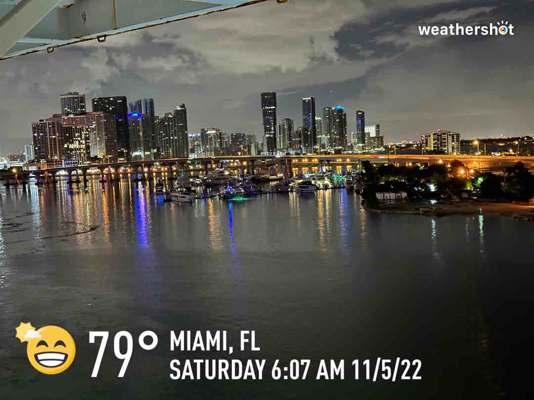 Partly cloudy weather in Miami, 79°F — November 5, 2022 (community photo)