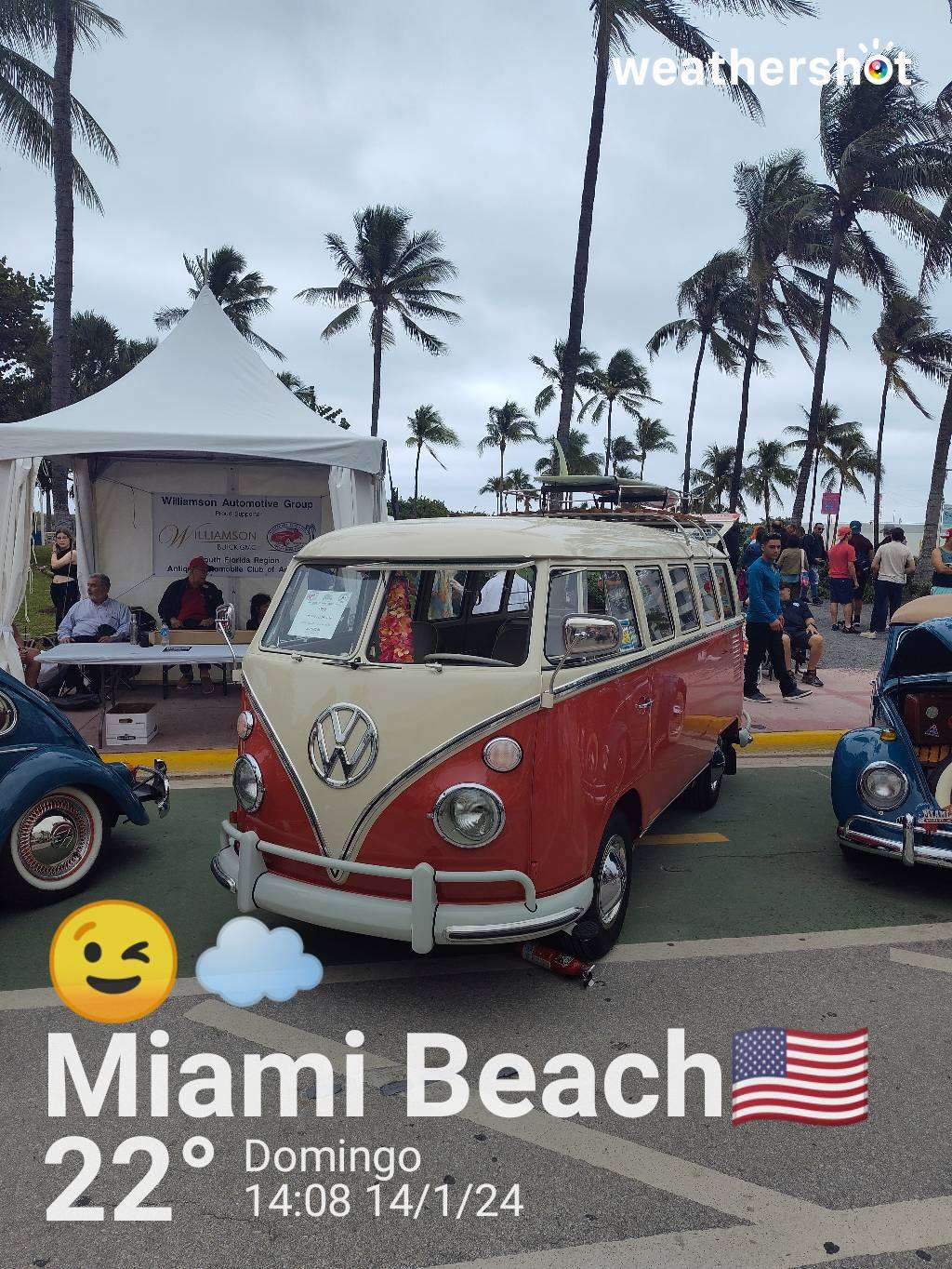 Cloudy weather in Miami Beach, 72°F — January 14, 2024 (community photo)