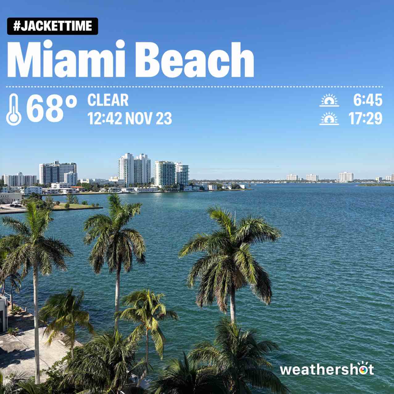 Weather in North Bay Village, 68°F — November 23, 2024 (community photo)