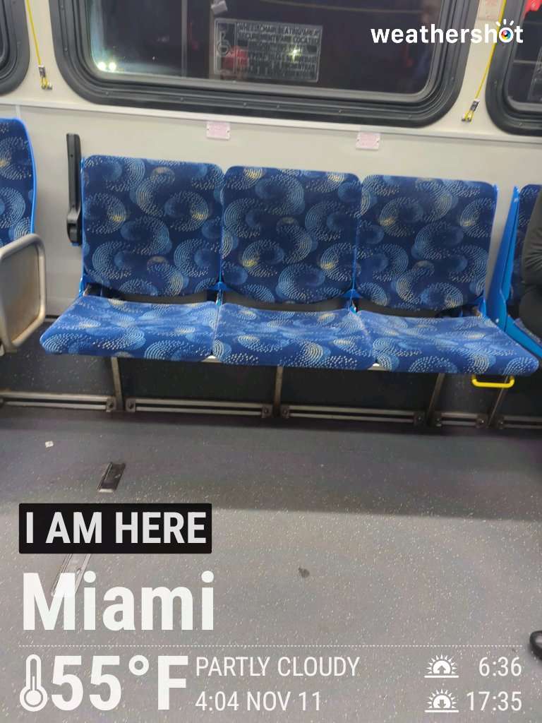 Weather in Miami, 55°F — November 11, 2025 (community photo)