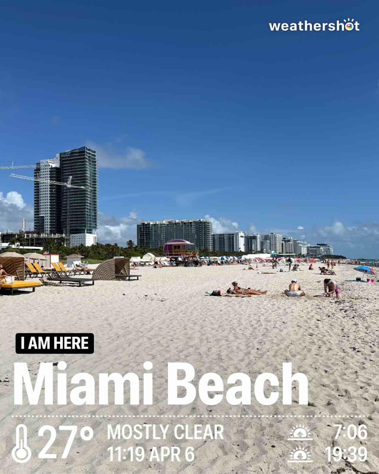 Weather in Miami Beach, 81°F — April 6, 2026 (community photo)