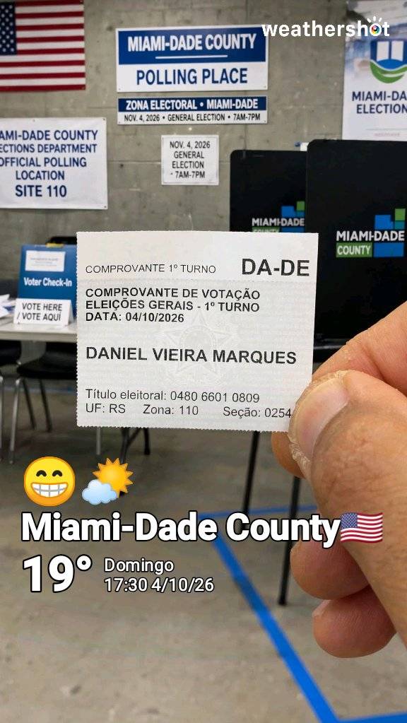 Partly cloudy weather in Miami, 66°F — October 5, 2026 (community photo)