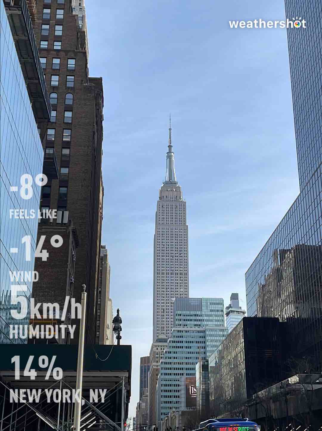 Cloudy weather near New York, 18°F — January 15, 2022 (community photo)