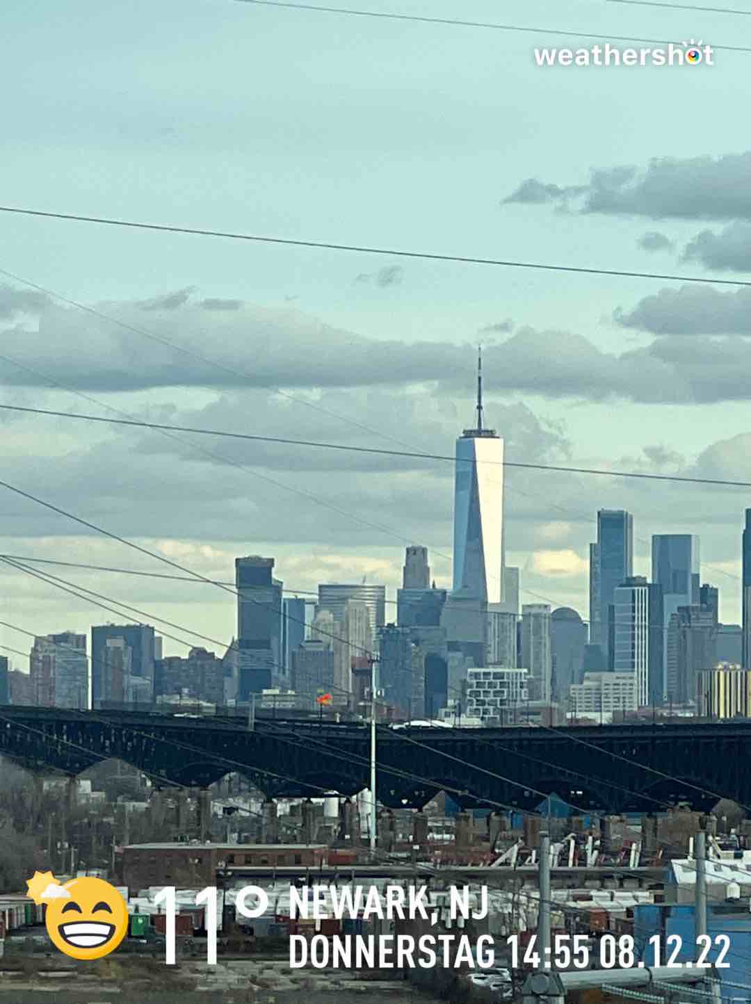 Partly cloudy weather in Kearny, 52°F — December 8, 2022 (community photo)