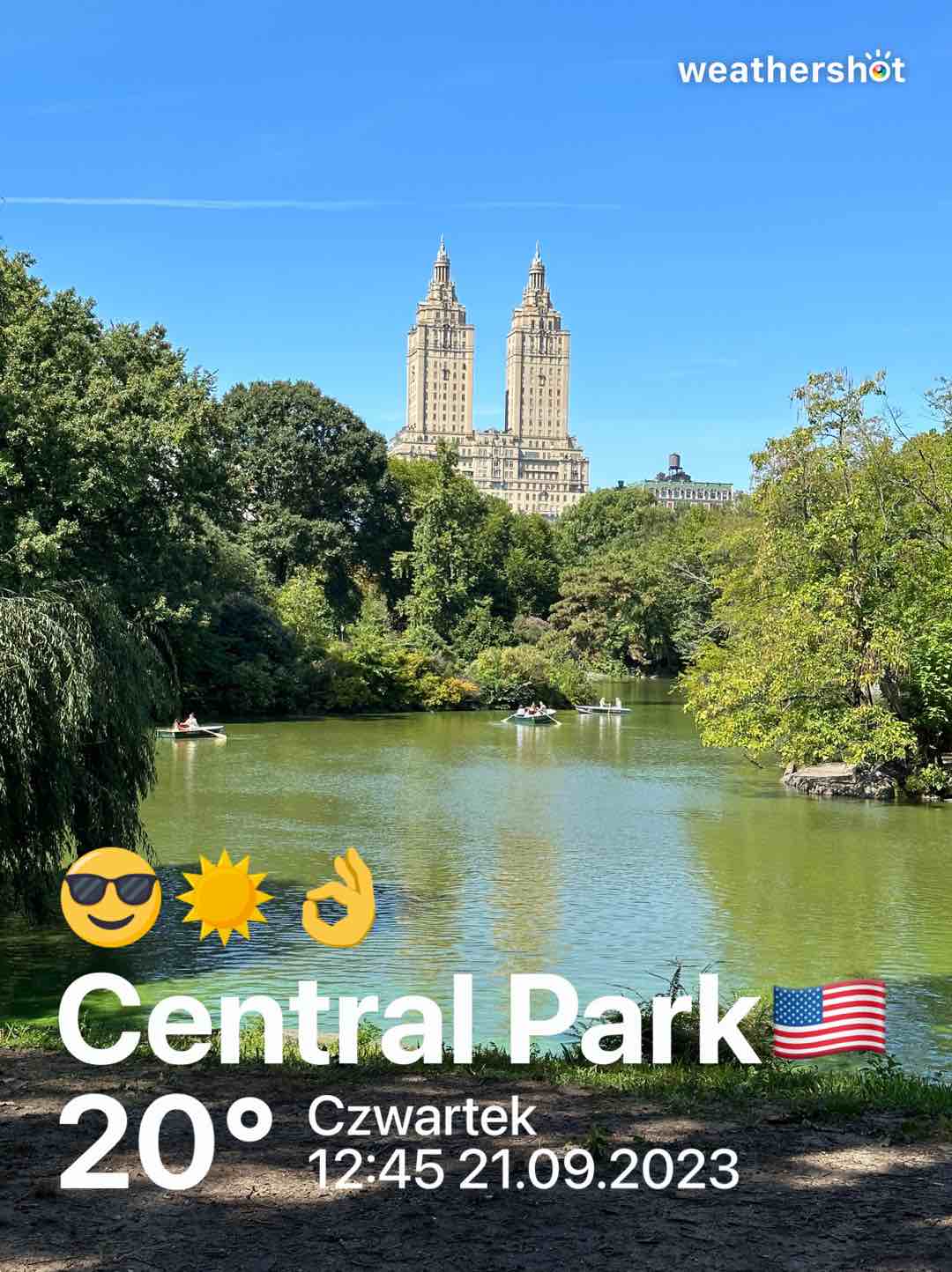 Clear weather near New York, 68°F — September 23, 2023 (community photo)