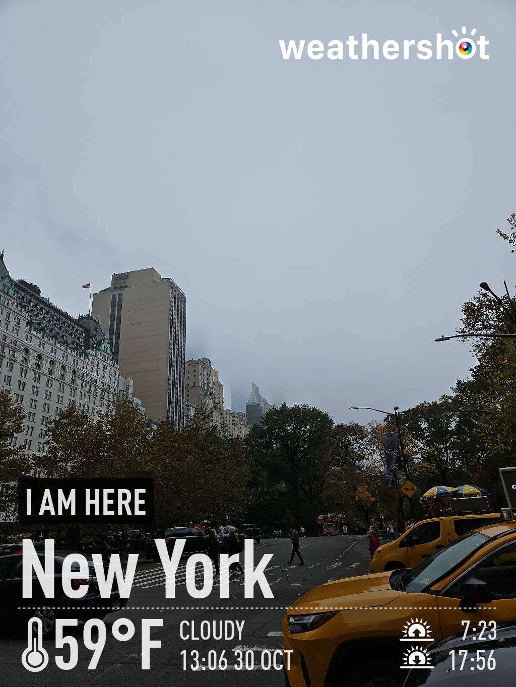 Cloudy weather near New York, 59°F — October 30, 2023 (community photo)