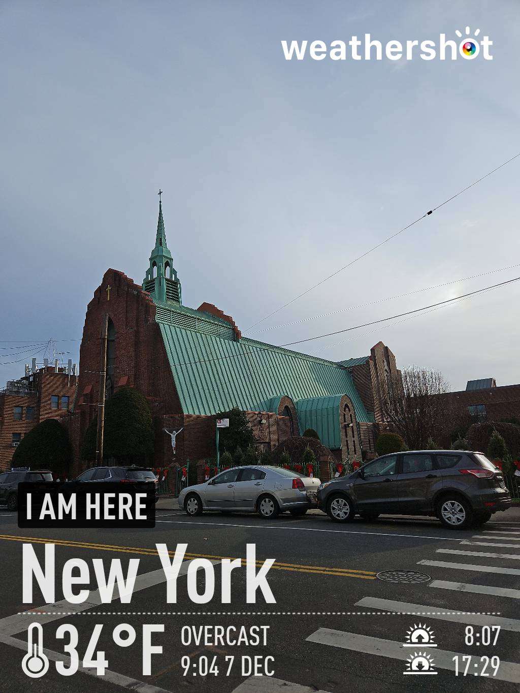 Cloudy weather near New York, 34°F — December 7, 2023 (community photo)
