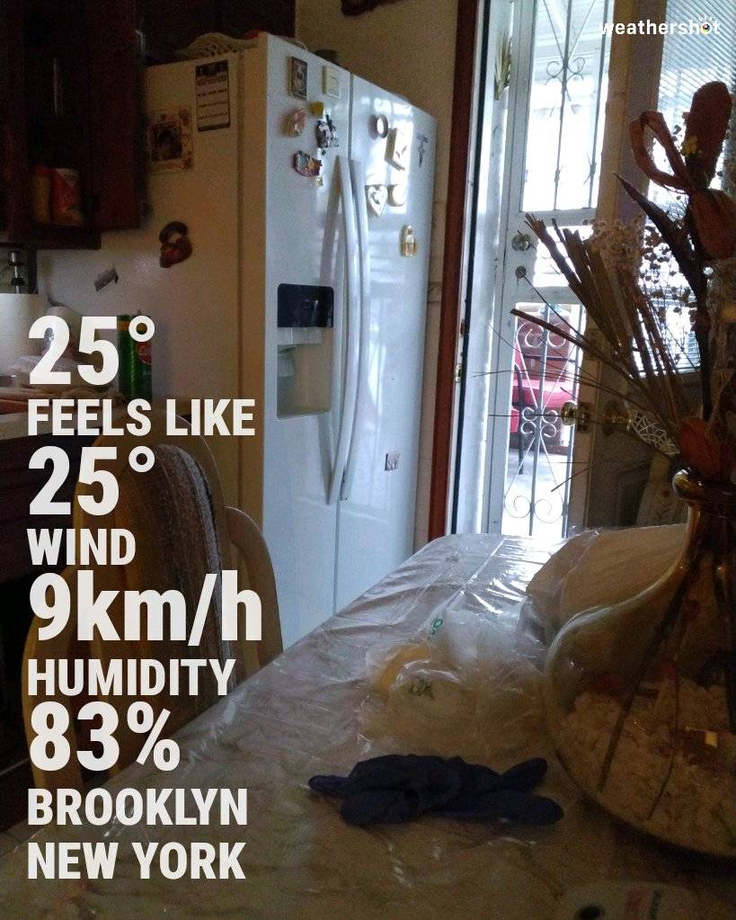 Rainy weather in Brooklyn, 77°F — September 1, 2026 (community photo)