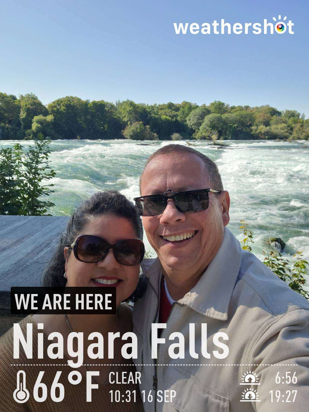 Sunny weather in Niagara Falls, 66°F — September 16, 2023 (community photo)