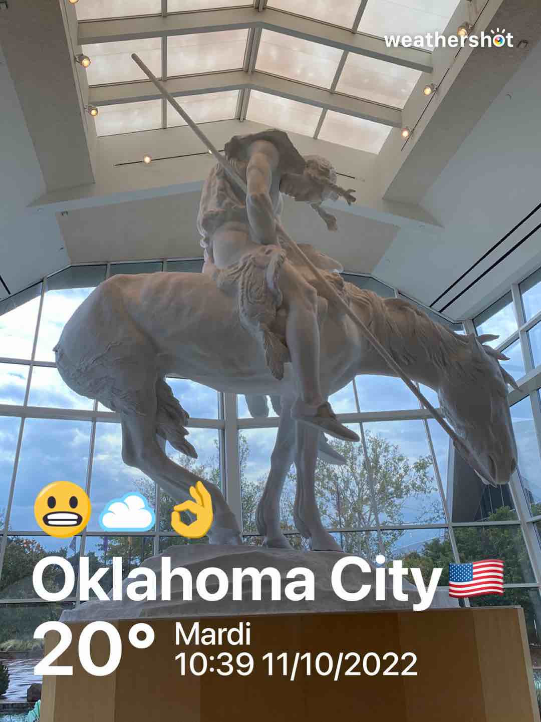 Cloudy weather in Oklahoma City, 68°F — October 11, 2022 (community photo)