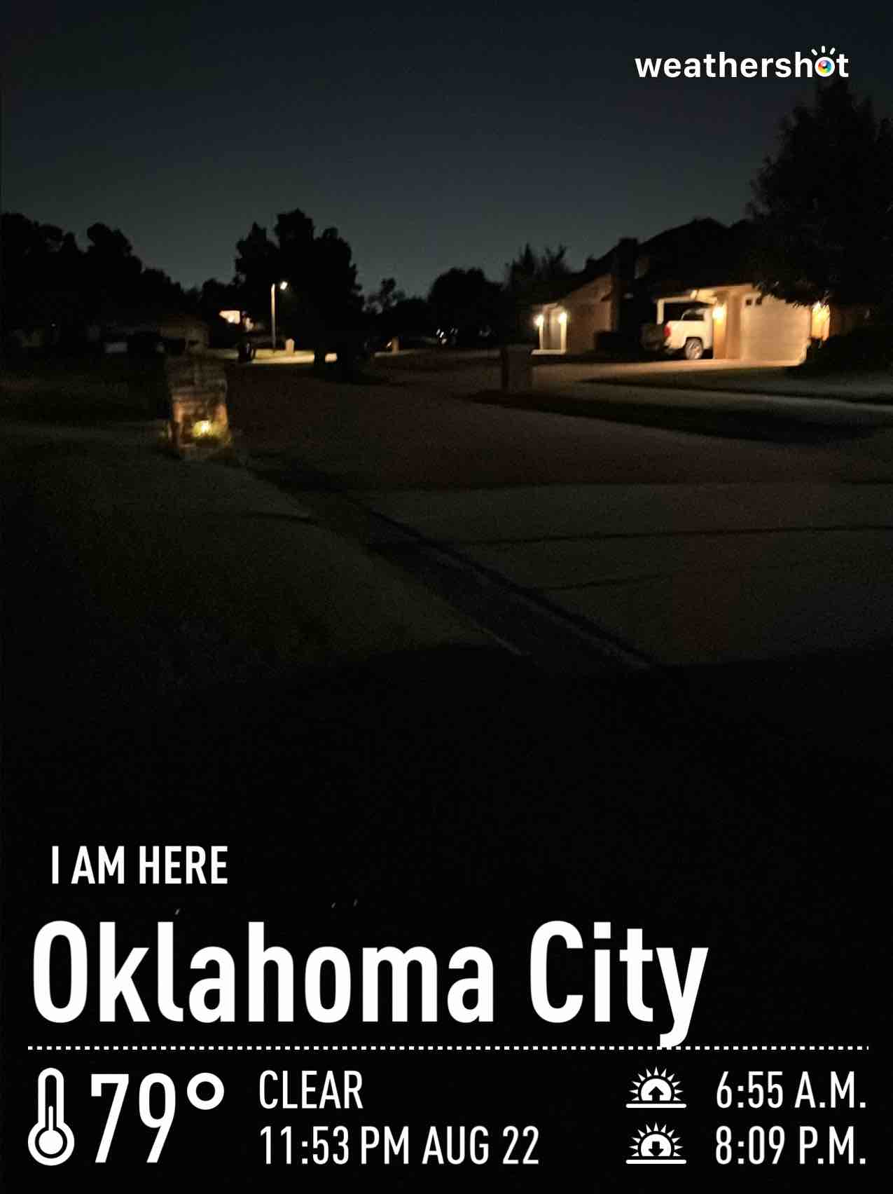 Clear weather in Oklahoma City, 79°F — August 22, 2024 (community photo)
